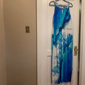 Multi colored maxi dress with chain detailing